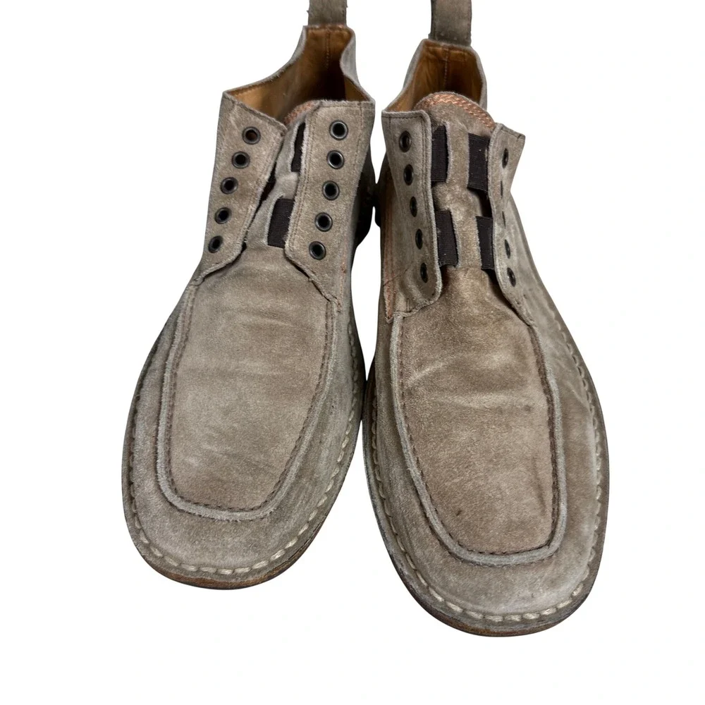 John Varvatos Chukka Boots Mens 12 Tan Suede Moc Toe Italy F088H1T53 239